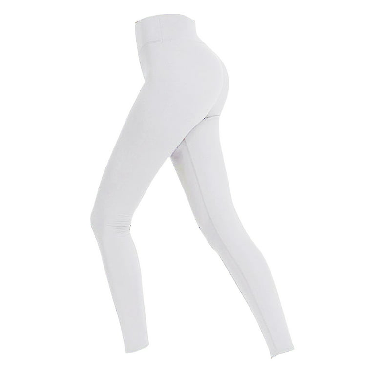 kpoplk Plus Size Yoga Pants,Yoga Pants for Women High Waisted Yoga Pants  with Pockets for Women Work Pants Workout Pants(White,M) 