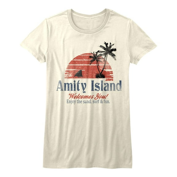 Jaws Movies Amity Island Juniors Short Sleeve T Shirt