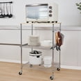 thumbnail image 2 of Zimtown 3 Tier Kitchen Carts on Wheels Utility Cart with Wheels, Microwave Cart with Adjustable Shelves - Chrome/Wood, 2 of 5