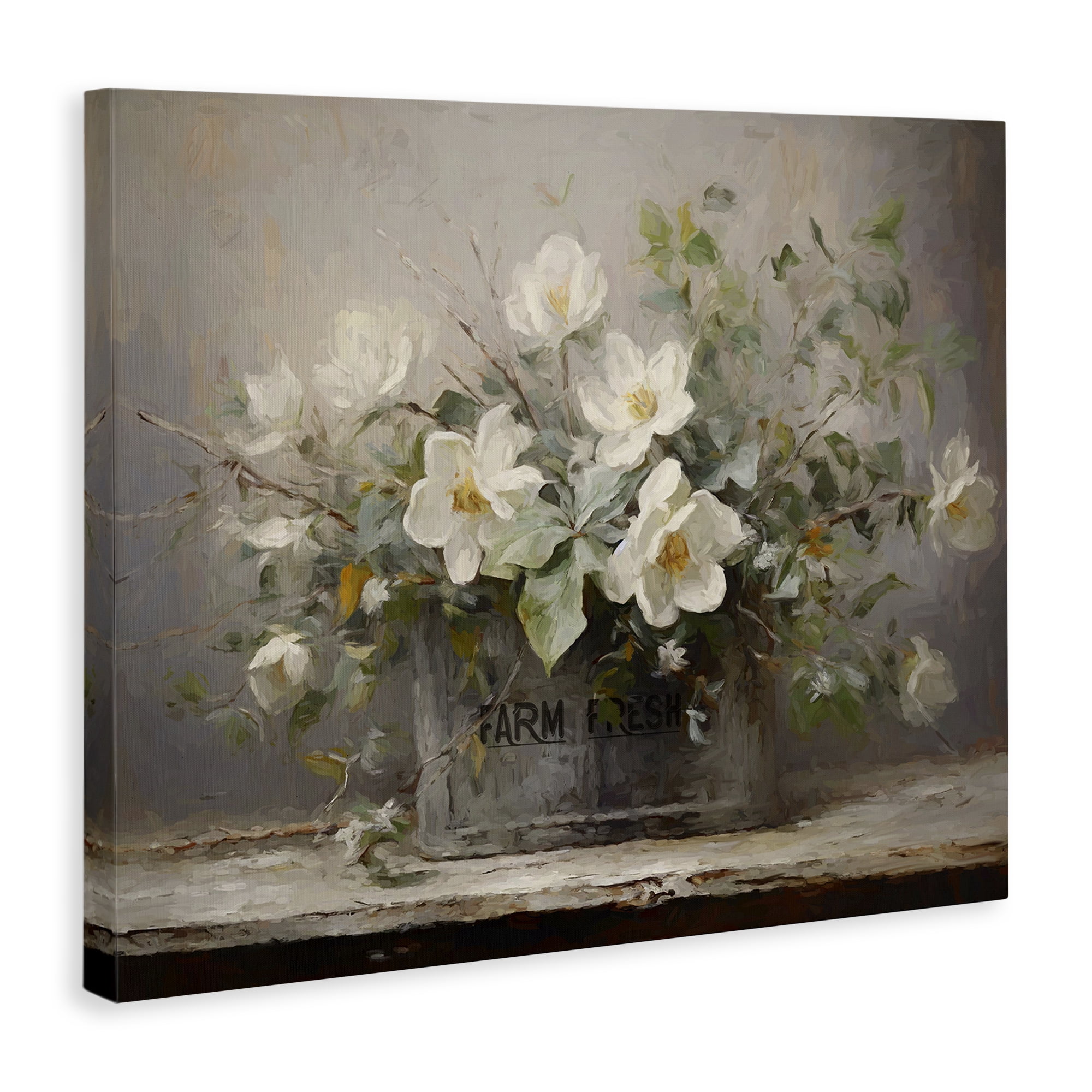 Stupell Industries Country Farm Florals Botanical & Floral Painting Gallery Wrapped Canvas Art Print Wall Art, 30 x 24