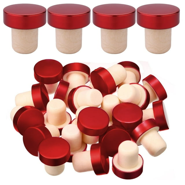 SXcggal 24 Pcs Bouchon en Forme de T Bouchon en Liège Bouchons de Bouteille Bouchon de Bouteille Réutilisable Bouchon de Scellage Bouchon de Bouteille pour Bouteilles de Bière Incassable Multitâche Batterie de Cuisine Saine