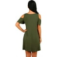 thumbnail image 3 of PPYOUNG Women's Short Sleeve Cold Shoulder Tunic Top Swing T-Shirt Casual Round Neck Dress with Pockets, 3 of 5