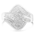 thumbnail image 3 of Sterling Silver 1ct TDW Diamond Bypass Cluster Ring (I-J, I2-I3), 3 of 8