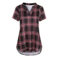 thumbnail image 4 of Youmylove Women Maternity T-Shirt Summer For Breastfeeding Nursing Blouse Short Sleeve V-Neck Plaid Printed Tops 3-Pack Ladies Stylish Pregnant Clothes, 4 of 8