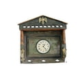 thumbnail image 1 of Wooden Wall Clock made from Old Wooden Window with Brass Hook, Pine Green, 1 of 2