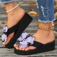 thumbnail image 6 of YTCAMLO Wedge Flip Flops for Women, Fashion Summer Beach Anti-Slip Slip On Sandals, Cute Bowknot Comfortable Thong Slippers, 6 of 9