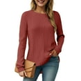 thumbnail image 6 of Wamejoo Long Sleeve Shirts for Womens Fall Fashion 2025 Tunic Tops to Wear with Leggings Plus Size Blouses Dressy Casual （Brick Red, S）, 6 of 6