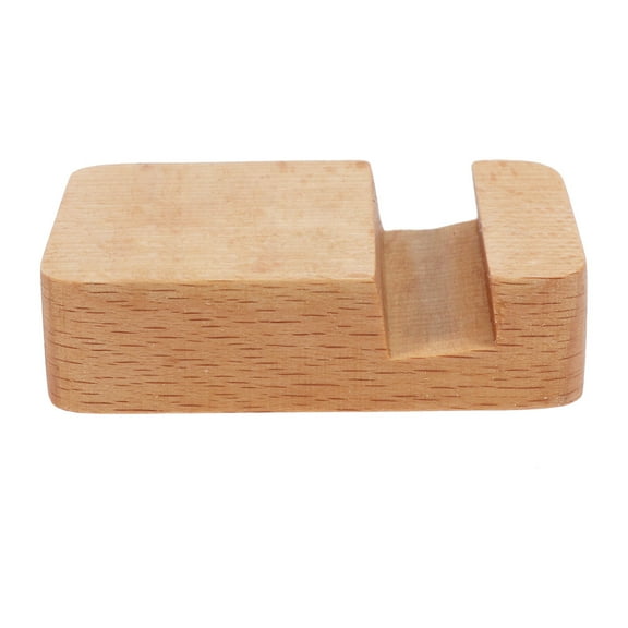 Creative Mobile Phone Stand Universal Desktop Phone Bracket Wooden Phone Stand Portable Smartphone Holder (Light Color)