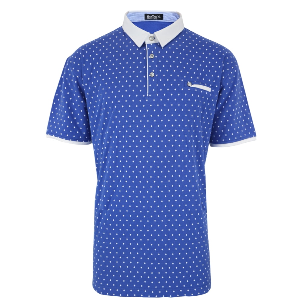 Men's Diamond Printed Slim Fit Sports Casual Golf Polo TShirts