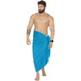 thumbnail image 2 of HAPPY BAY Men's Pareo Standard Swimsuits Sarong Full Swim Beach Wrap One Size Cerulean, Plain Summer Vacation Party, 2 of 3