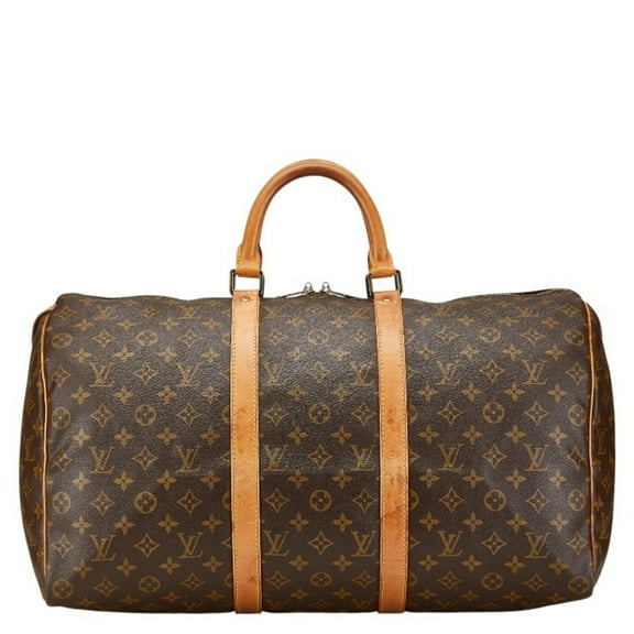 Pre-Owned Louis Vuitton Monogram Keepall 50 Boston Bag M41426 Brown PVC Leather... (Good)