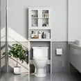 thumbnail image 5 of Sobaniilo Over The Toilet Storage Cabinet for Bathroom, Storage Organizer Over Toilet, Space Saver with Tempered Glass Doors, White, 5 of 8