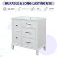 thumbnail image 6 of Euroco 30" Freestanding Bathroom Vanity with Flip-Out Drawer and Ceramic Sink, Soft-Close Drawers, Solid Wood Legs – Pre-Drilled for 8" Widespread Faucet, 6 of 9