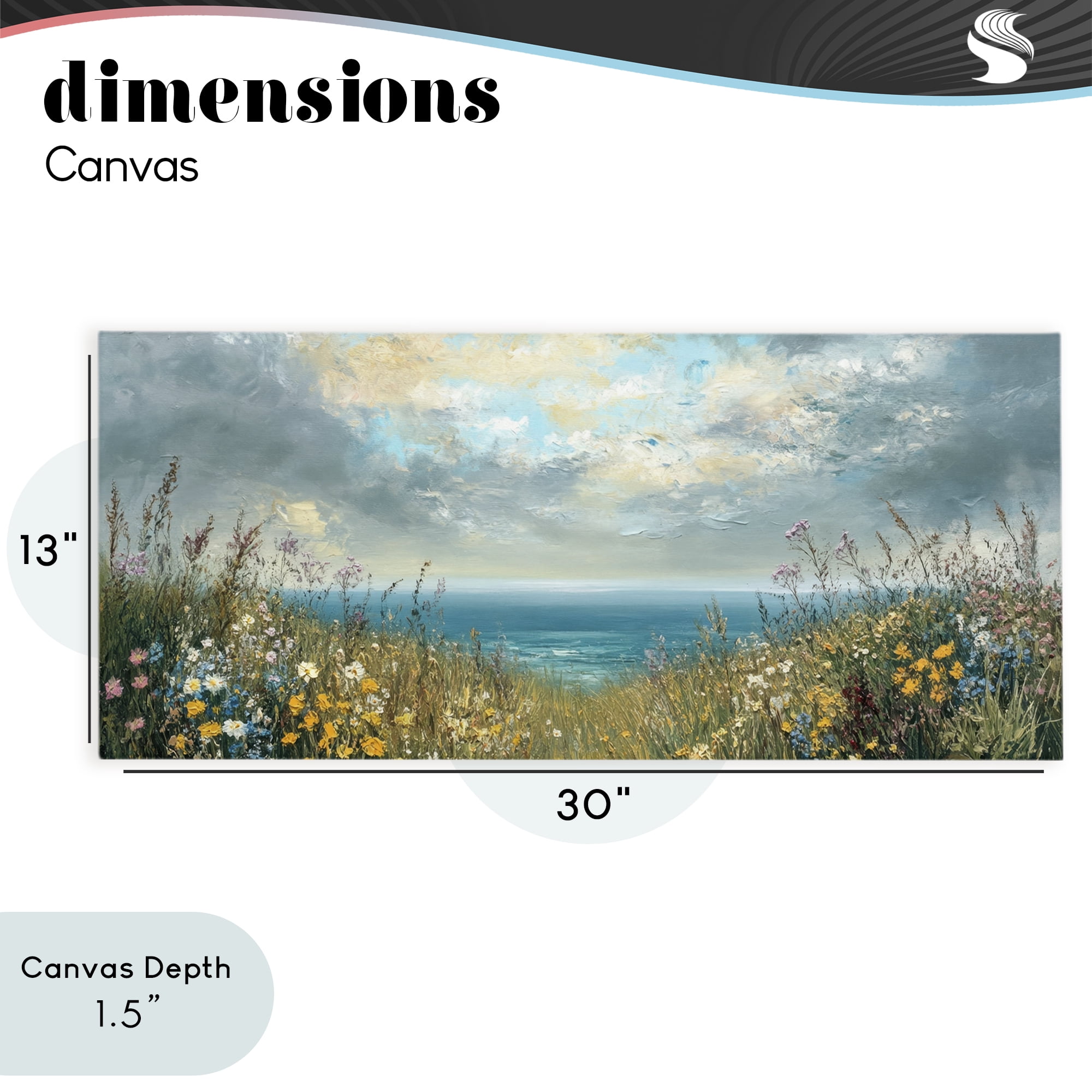 Stupell Industries Scenic Coastal Flowers In Bloom Canvas Wall Art, design by Petal Prints Design