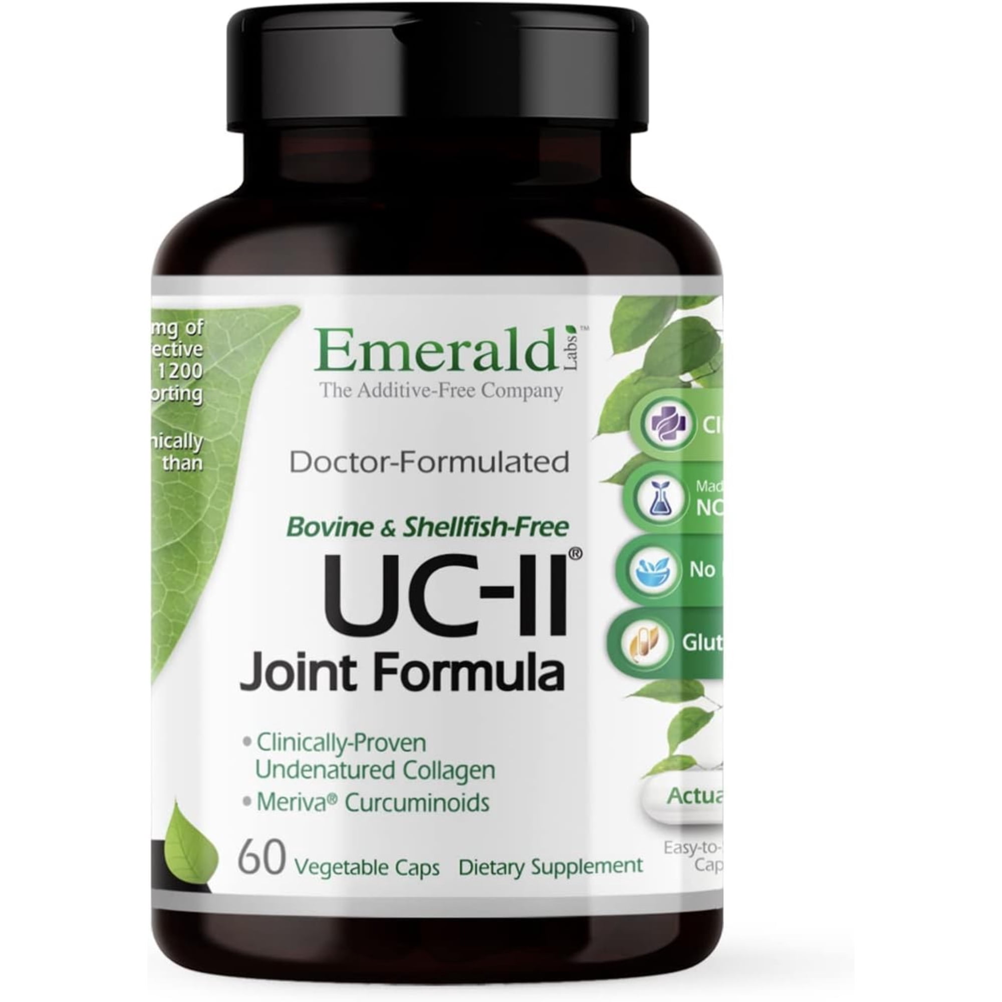 Emerald Labs UC-II Joint Formula with Meriva Phytosome and Bioperine for Support of Joint and Cartilage Repair, Collagen Growth Support, Reduce Pain and Inflammation Support - 60 Vegetable Capsules