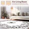 thumbnail image 2 of ODIKA 2'x3' Machine Washable Non-Slip Area Rug, Intricate Nature Inspired Design with Flowing High Traffic Rug, Black, 344079, 2 of 7
