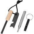 thumbnail image 1 of Kits de herramientas de supervivencia, arrancador de fuego de emergencia de magnesio multiusos y silbato de aluminio y manguera de soplador para senderismo, camping, caza, supervivencia JFHHH pequeña, 1 of 5