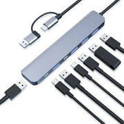 Kebiory 7 in 1 USB 3.0/USB C Hub,New Possibilities with The USB Adapter,offering Type C to USB 3.0,2 X Type C Ports, 4 x USB 2.0 Ports