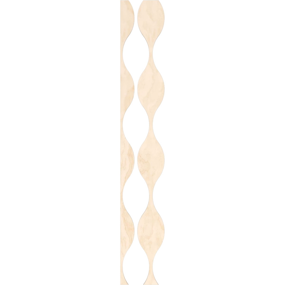 Ekena Millwork 94"H x 1/4"T Ozark Adjustable Wood Decorative Slat Wall Panel Kit, Birch (contains 8 Slats + 1 Straight Edge Starter Slat)