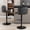 Dark Gray-pu, variant on HomePerch Set of 2 Faux Leather Swivel Bar Stools with Adjustable Height, Wingback Tufted Backrest, and Gold Metal Legs for Kitchen Island or Dining Room