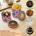 thumbnail image 6 of Circles Pink & Black Airtight Coffee Bean Canister 30oz Food Storage Containers with Lids For Gournd, Tea, Sugar, Flour, Rice, Cereal, Candy Cookie Jar, 6 of 8