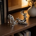thumbnail image 7 of Byndra Christmas Reindeer Figurine, White Deer Statue for Christmas Decoration Indoor, Mantel Tabletop Decor, 7 of 7