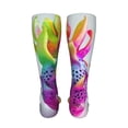 thumbnail image 6 of Kdxio Colorful Glitter Dagon Fruit Funny Silky Novelty Funky Long Knee High Socks Soft 3D Print Cosplay Crazy Stockings for Men Women, 6 of 8