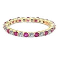thumbnail image 4 of Pompeii 1 cttw Ruby & Diamond Wedding Eternity Stackable Ring 10k Yellow Gold (G/H,I1-I2), 4 of 4