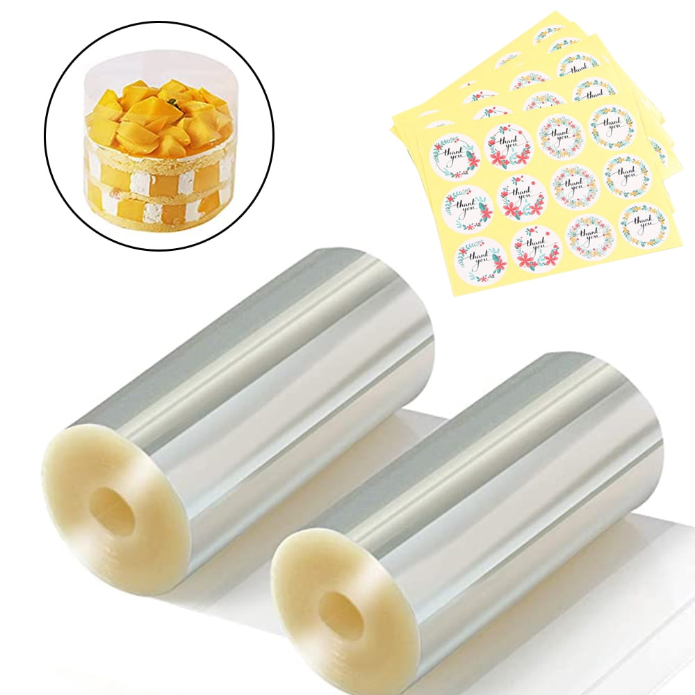 LNGOOR Cake Collars Acetate Roll,Clear Cake Acetate Sheets Cake Strips for  Chocolate, Mousse Baking, Transparent Surrounding Edge Cake Decorating with  Delicate Stickers 