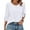 White, variant on Hrsba Womens Long Sleeve Tops,Plus Size Casual Tops for Women' Fashionable Solid Color Round Neck With Three-quarter Sleeves And Loose 3/4 Sleeves T-shirt