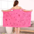 thumbnail image 2 of Albornoz de baño envolvente, falda de baño absorbente de agua para mujer, suave de llevar, para ducha de sauna rosa, 2 of 4