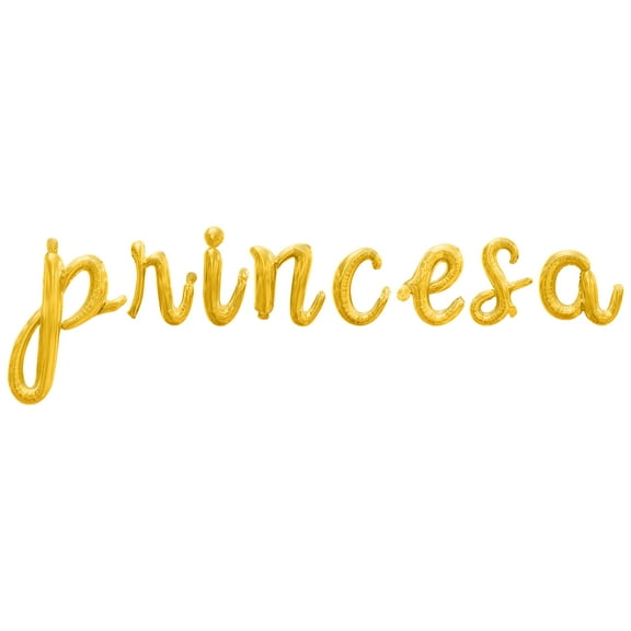 Cursive Script Letter Balloons - PRINCESA 16" Inch Alphabet Letters Foil Mylar Balloon Birthday Party Banner (Gold)
