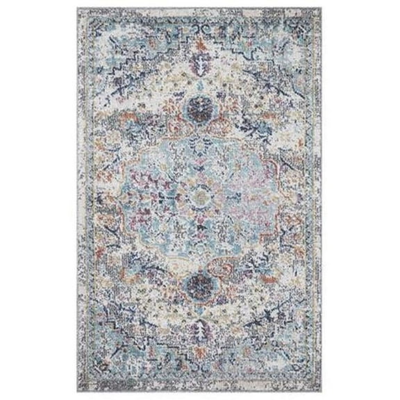 Concord Global Trading 73265 3 x 7 ft. Vintage Azure Medallion Rectangle Area Rug, Gray