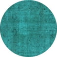 thumbnail image 1 of Ahgly Company Indoor Round Oriental Light Blue Industrial Area Rugs, 7' Round, 1 of 4