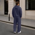thumbnail image 6 of Babcutegg Mens Outfit Set 2-Piece Zip Up Hooded Sweatshirt and Pants Fall Casual Athletic Clothes Navy Size 2XL, 6 of 6