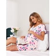 thumbnail image 5 of Ekouaer Nursing Nightgown Delivery and Labor Gown for Hospital Short Sleeve Lace Floral Maternity Breastfeeding Dress, 5 of 7
