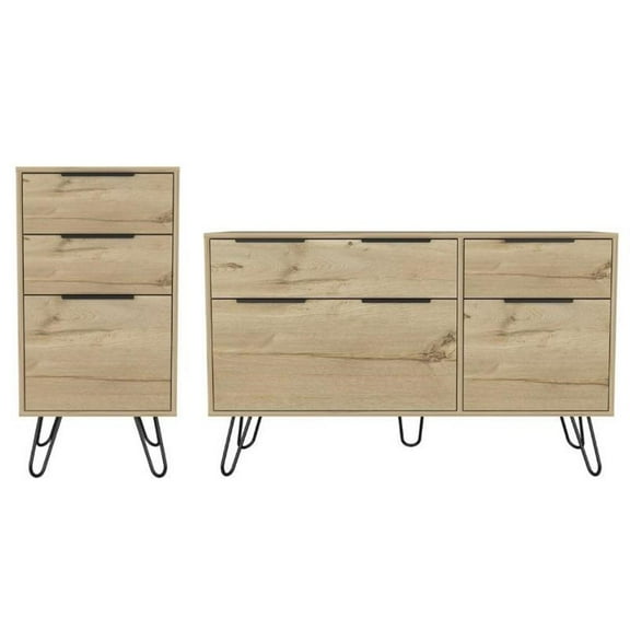 Home Square 2-Piece Set with 3 Drawers Dresser and 4 Drawers Dresser