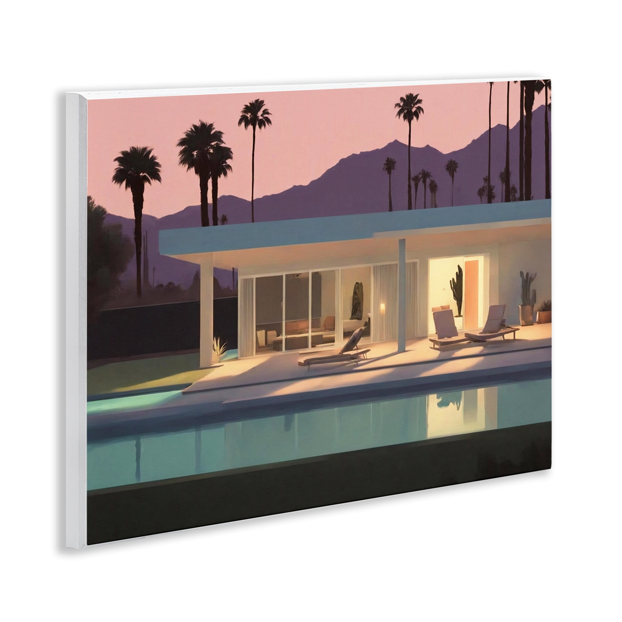 Stupell Industries Summer Pool Reflection Landscape & Nature Painting Unframed Art Print Wall Art, 14 x 11