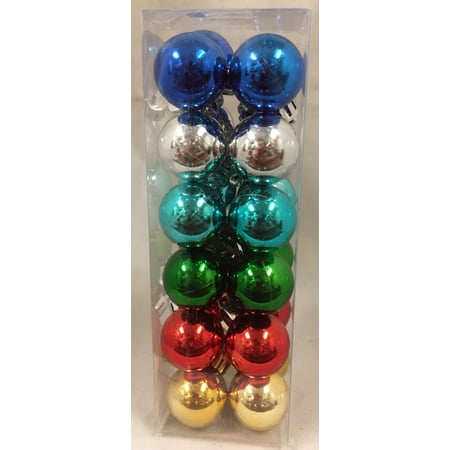 Shiny Multi Color 30mm Shatterproof Balls Christmas Tree Ornament Set Of 24 New Shiny Multi Color 30mm Shatterproof Balls Christmas Tree Ornament Set Of 24 New
