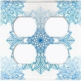 thumbnail image 3 of Metal Light Switch Plate Cover Mandala Teal Flower Tile Pattern MDL101, 3 of 13
