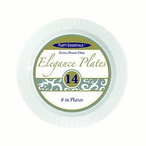 1 - Party Essentials 9" Elegance Luncheon Plates- White 14 Ct.