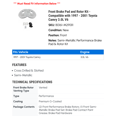 thumbnail image 2 of Front Brake Pad and Rotor Kit - Compatible with 1997 - 2001 Toyota Camry 3.0L V6 1998 1999 2000, 2 of 2