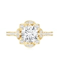 thumbnail image 4 of Rosec Jewels Certified Lab Grown Diamond Floral Engagement Ring 2Ct (8 mm, EF-VS Quality), 10K Yellow Gold, US 8.00, 4 of 8