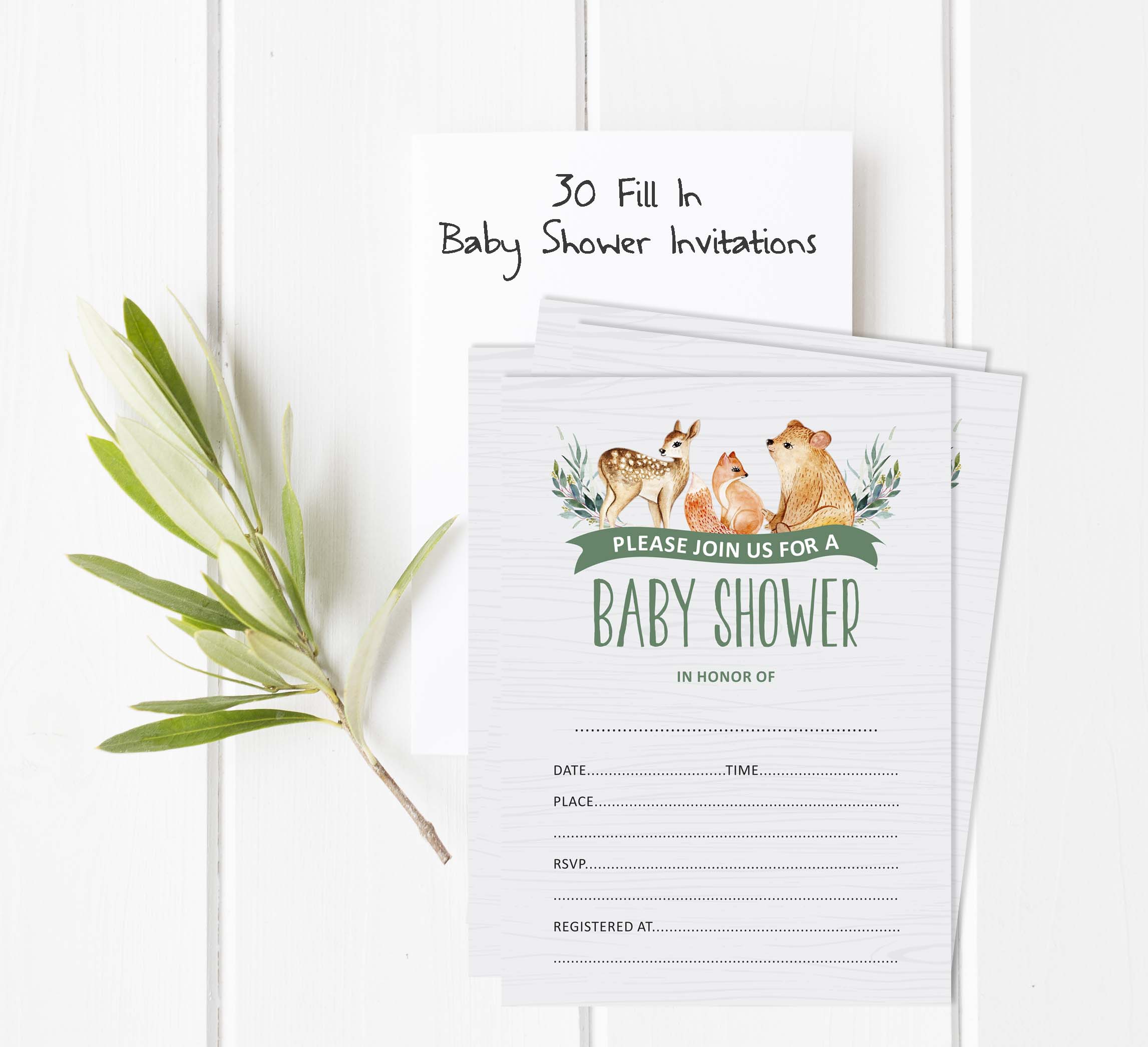 Inkdotpot Set Of 30Jungle Animals Baby Shower Invitations-Diaper Raffle Tickets And Baby Shower Book Request Cards Gender Neutral Invites Its A Boy Its A Girl