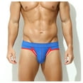 thumbnail image 4 of Afuyipoi Men Comforts Brief,Mesh Hollowed Breathable Color Block Soft Underpant Sky Blue S, 4 of 5