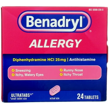 Benadryl Allergy Relief, Ultratab Tablets - 24 Ea, 3 Pack