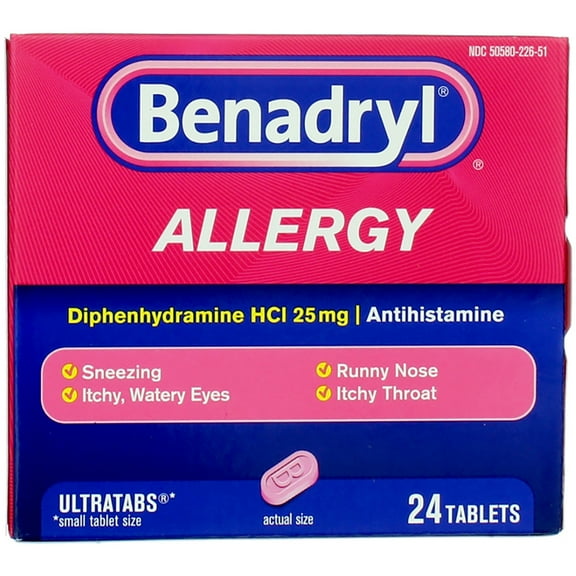 Benadryl Allergy Relief, Ultratab Tablets - 24 Ea, 2 Pack