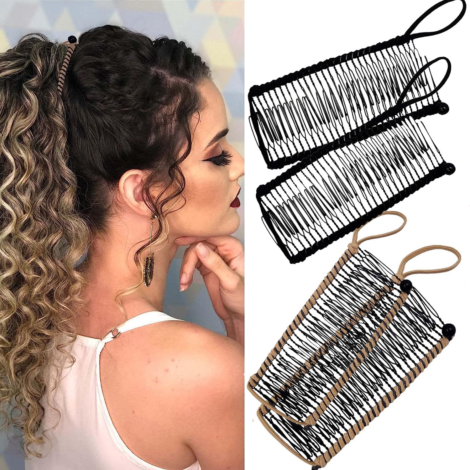 4pcs Banana Hair Clips for Thick Hair Adjust Clincher Comb No Crease