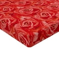 thumbnail image 4 of Ambesonne Floral Design Fitted Sheet, Dreamy Rose Scene Art, California King, Dark Coral White, 4 of 5