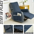 thumbnail image 3 of 23inch Recliner Slipcovers Waterproof Sofa Cover Recliner Chair Cover Quilting Craft Anti-slip Suitable For Pets Indoor Bedroom Office Living Room Home Décor,Blue, 3 of 6